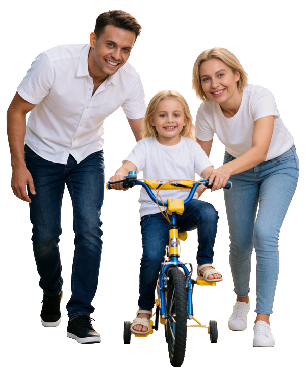 一家三口 全身 600x726